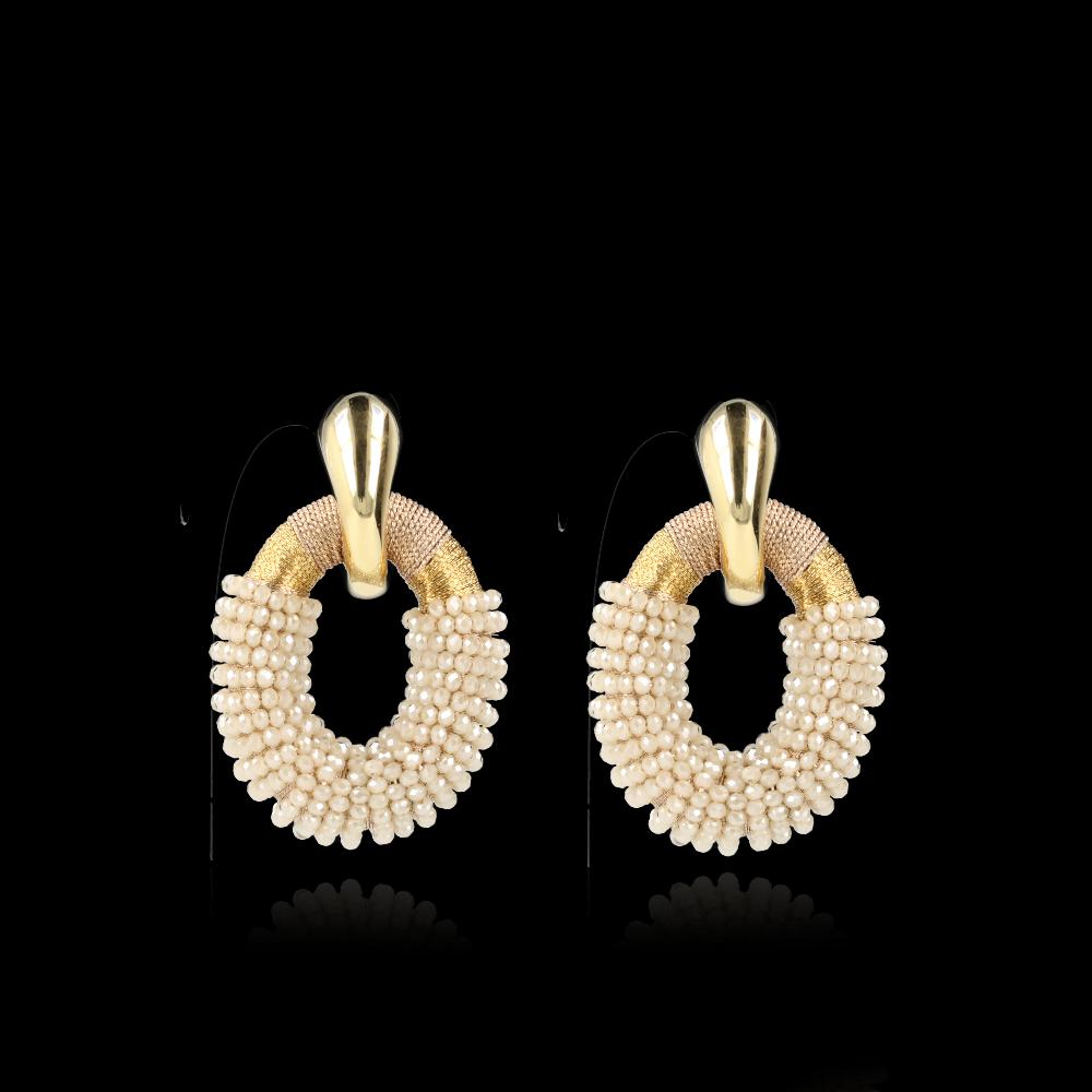 Lott. Gioielli Beige Oorbellen Combi Oval L