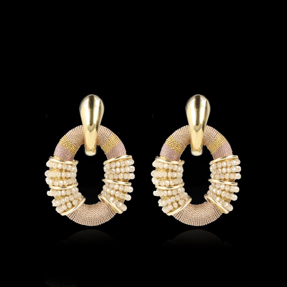 Lott. Gioielli Beige Oorbellen Combi Oval L Deluxe