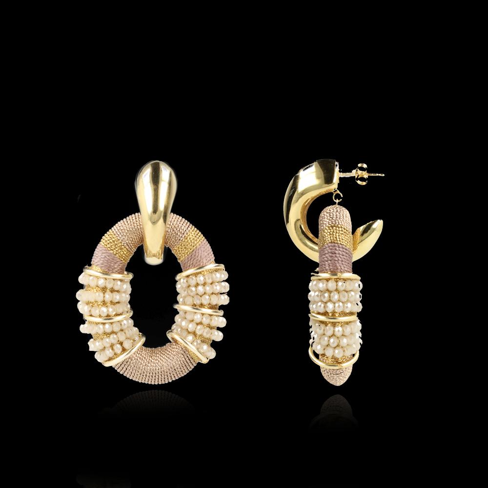 lott. gioielli Beige Oorbellen Combi Oval L Deluxe