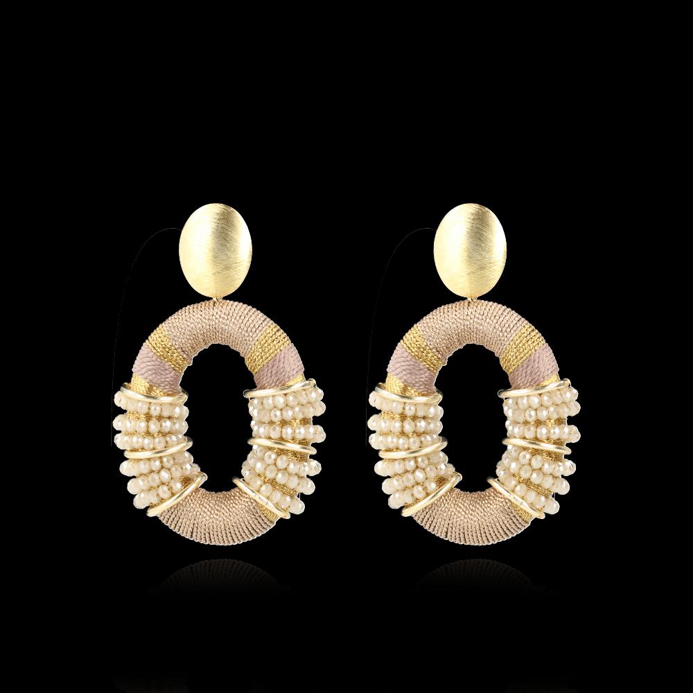 Lott. Gioielli Beige Oorbellen Combi Oval L Deluxe