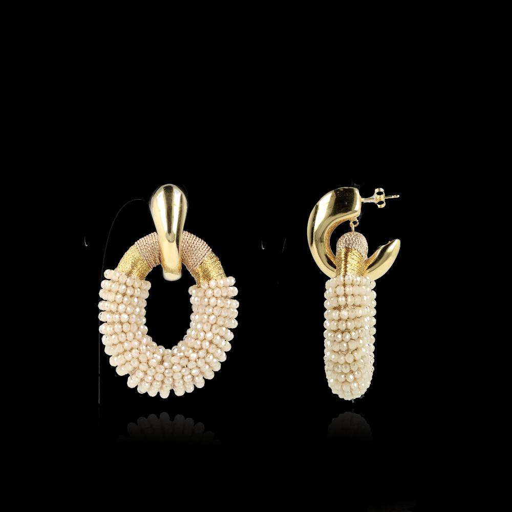 lott. gioielli Beige Oorbellen Combi Oval L