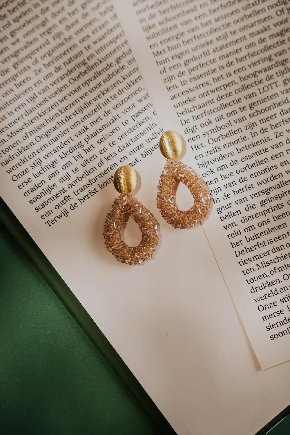 Lott. Gioielli Beige Oorbellen Marieke Drop L Raw