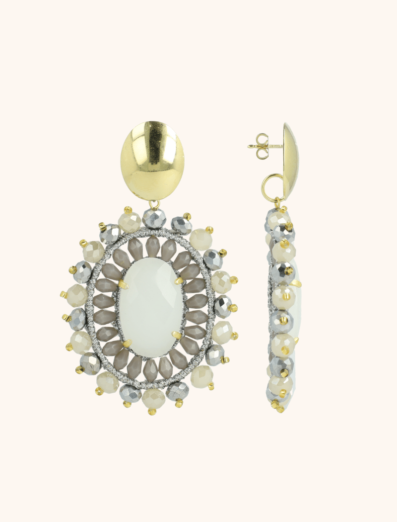 lott. gioielli Beige Oorbellen Roxx Ovaal L