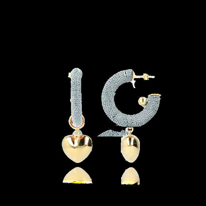 lott. gioielli Blauwe Hart Oorbellen Creool Rifka S