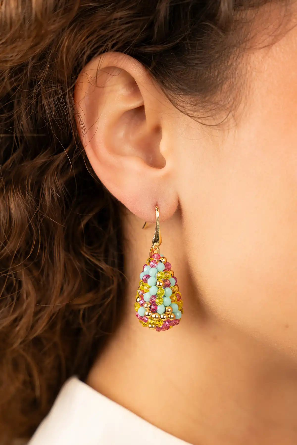 Lott. Gioielli Blauwe Mix Gold Oorbellen Amy Cone S