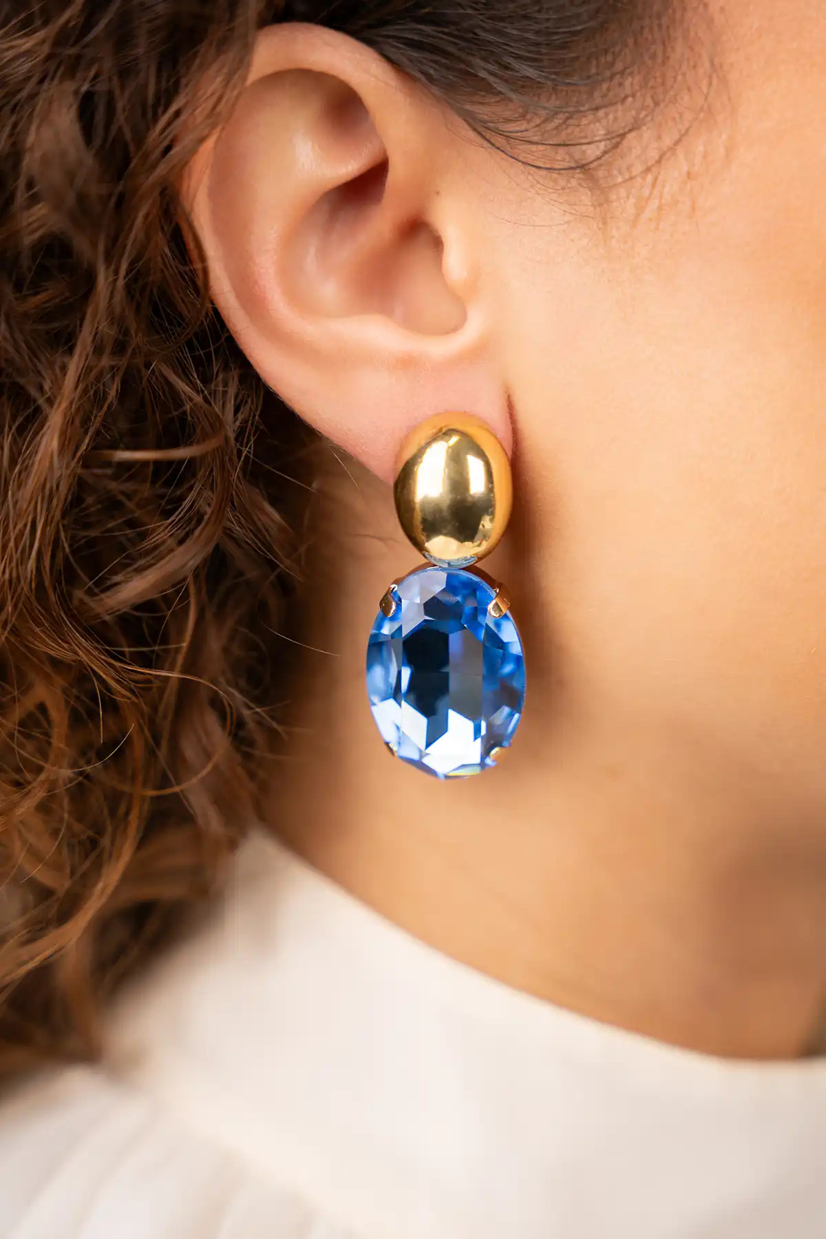 Lott. Gioielli Blauwe Oorbellen Amelie Ovaal XL