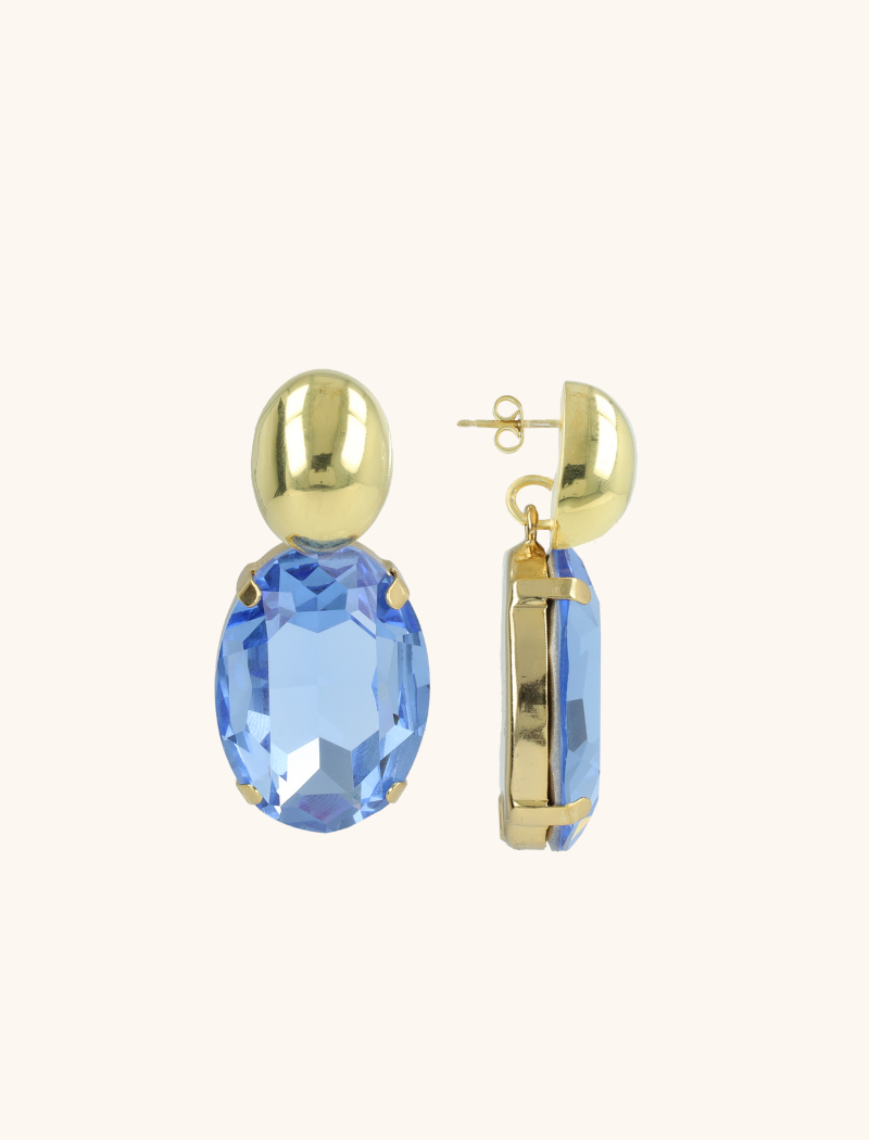 lott. gioielli Blauwe oorbellen Amelie ovaal XL