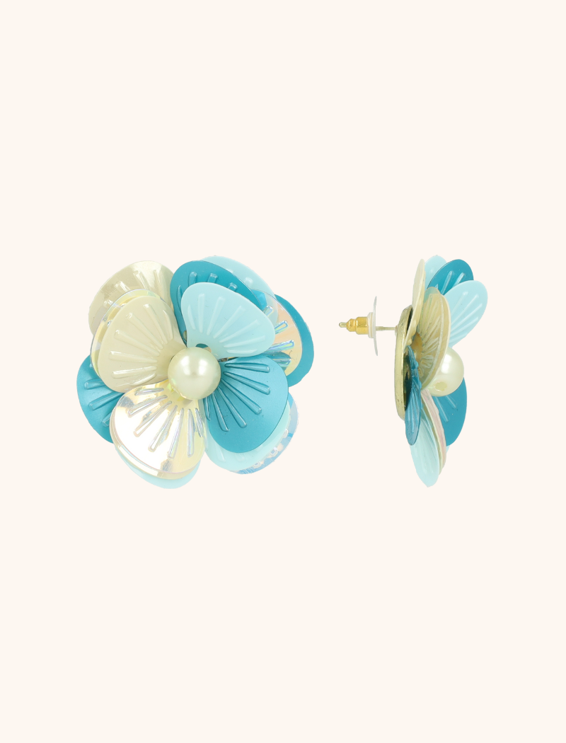 lott. gioielli Blauwe Oorbellen Dianthe Flower Bomb