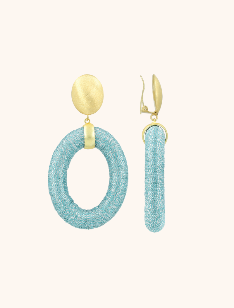 lott. gioielli Blauwe oorbellen Faye ovaal L clip