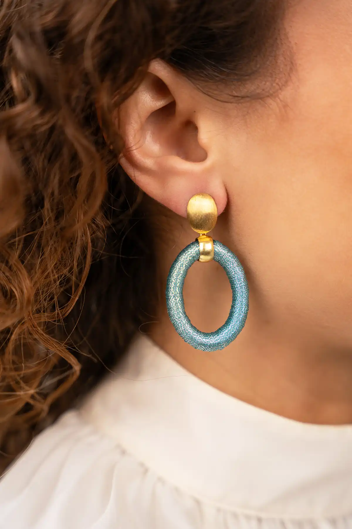 Lott. Gioielli Blauwe Oorbellen Faye Ovaal S