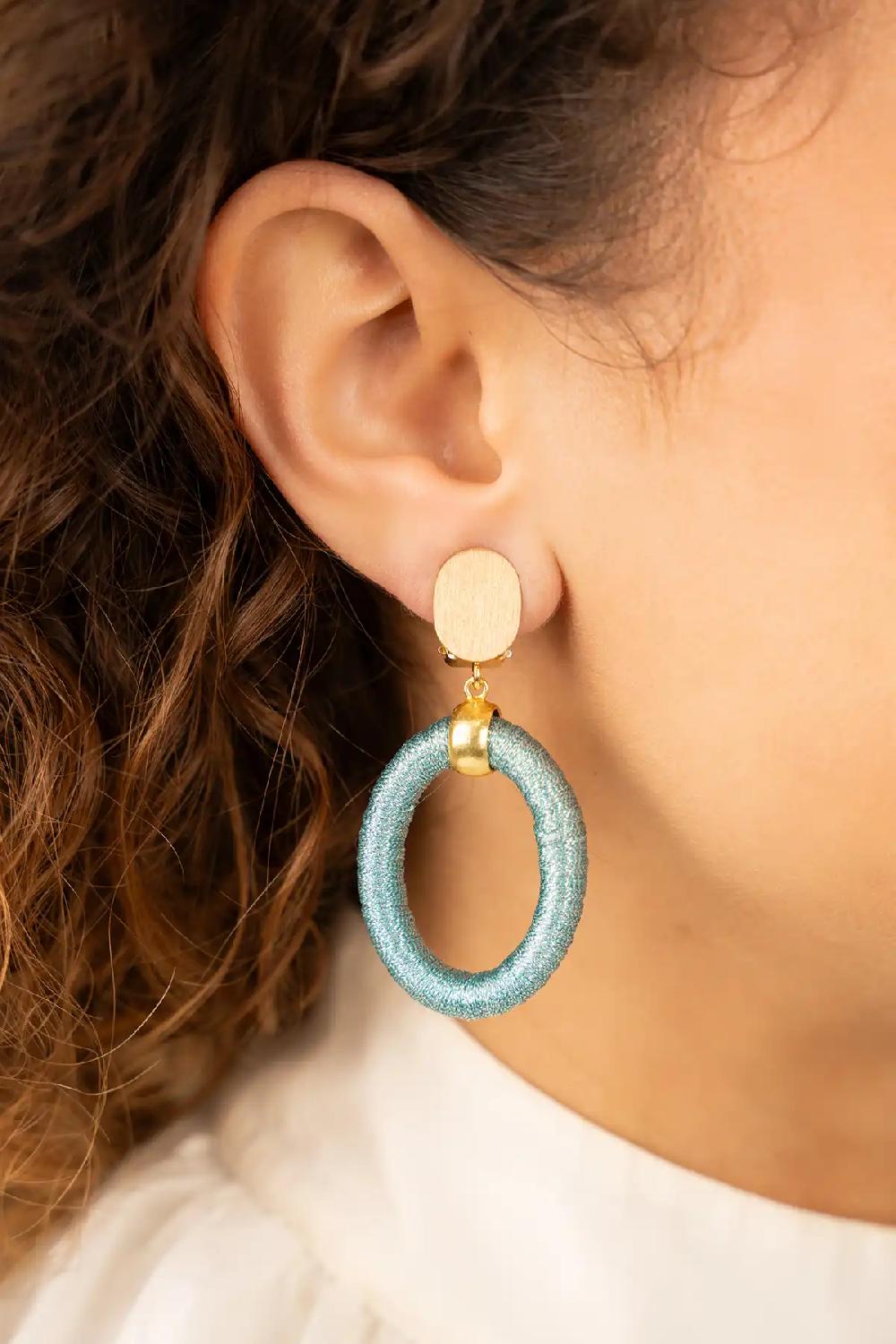 Lott. Gioielli Blauwe Oorbellen Faye Ovaal S Clip