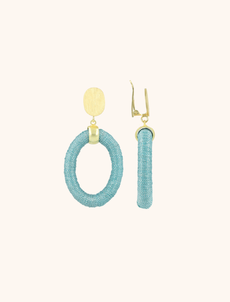 lott. gioielli Blauwe oorbellen Faye ovaal S clip