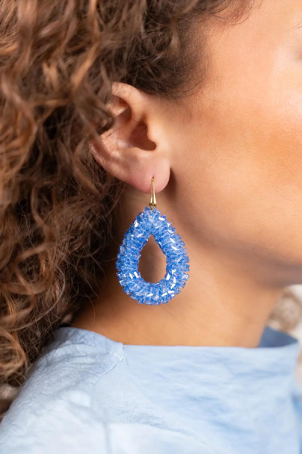 Lott. Gioielli Blauwe Oorbellen Marieke Drop L Raw