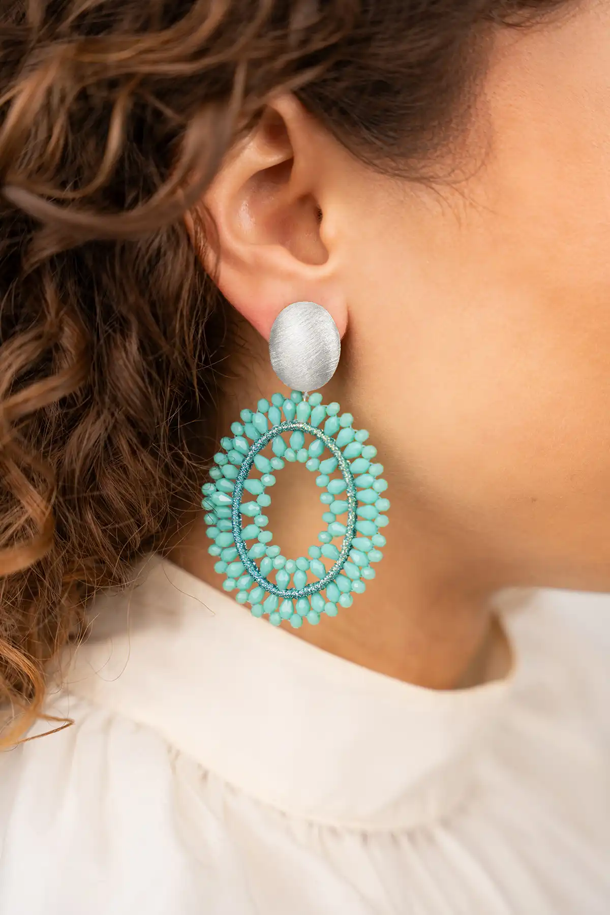 Lott. Gioielli Blauwe Oorbellen Noa Ovaal L