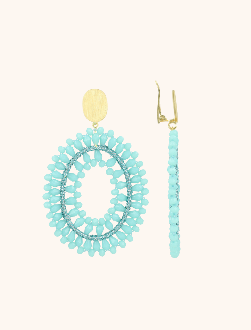 lott. gioielli Blauwe oorbellen Noa ovaal L clip