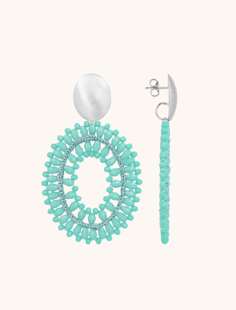 lott. gioielli Blauwe oorbellen Noa ovaal L