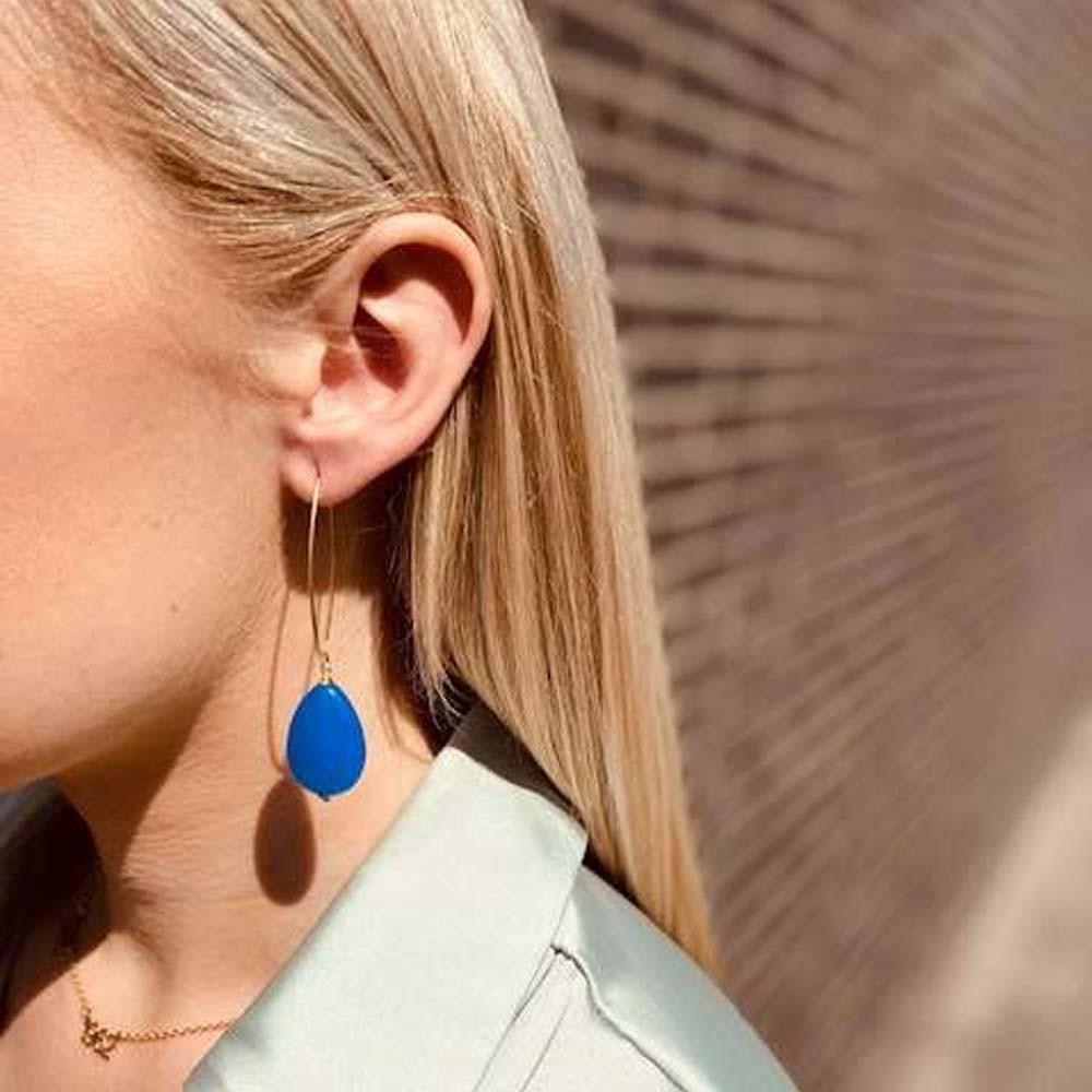 Lott. Gioielli Blauwe Oorbellen Quartz Druppel M