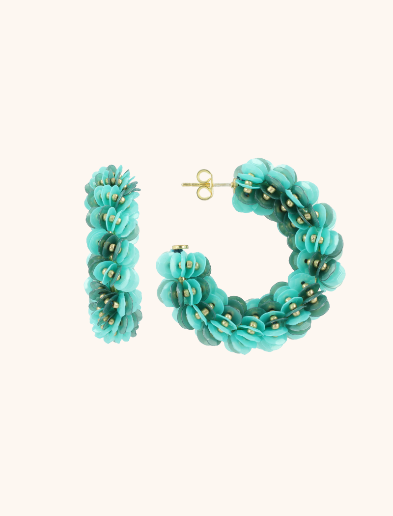 lott. gioielli Blauwe oorbellen sequin creool M