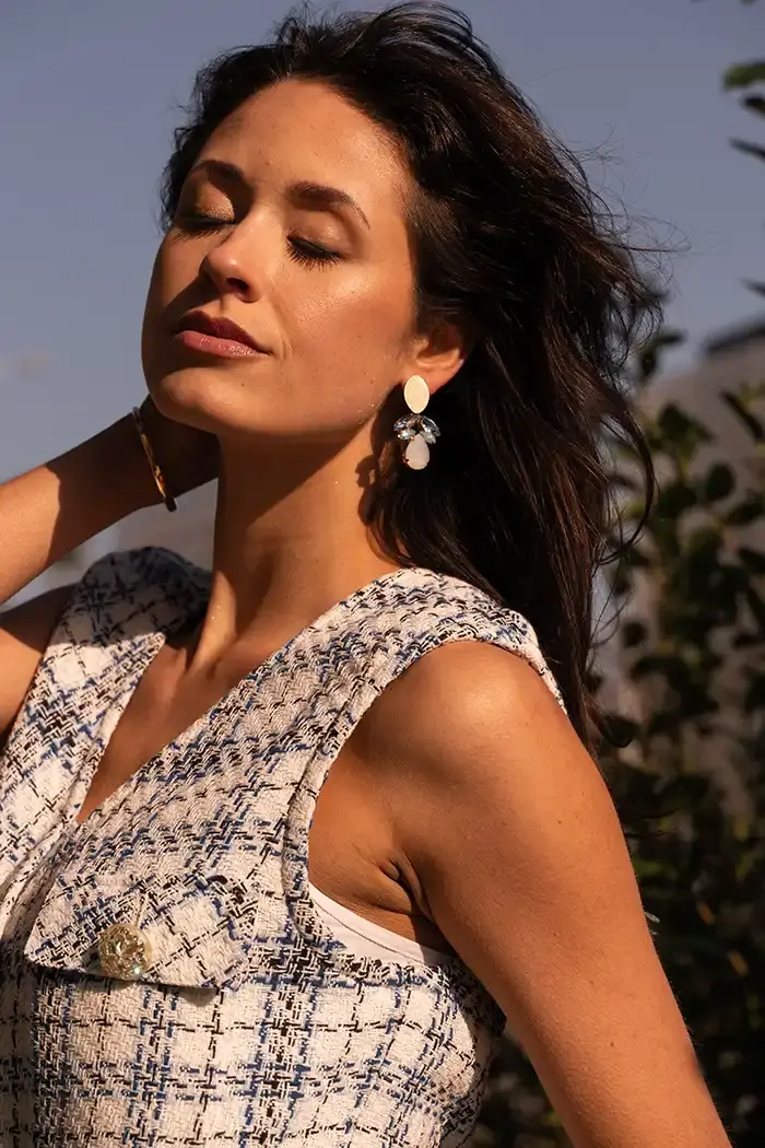 Lott. Gioielli Blauwe Oorbellen Strass Joni