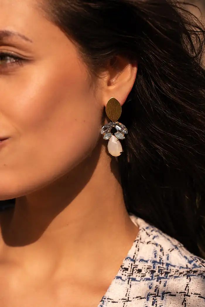 Lott. Gioielli Blauwe Oorbellen Strass Joni