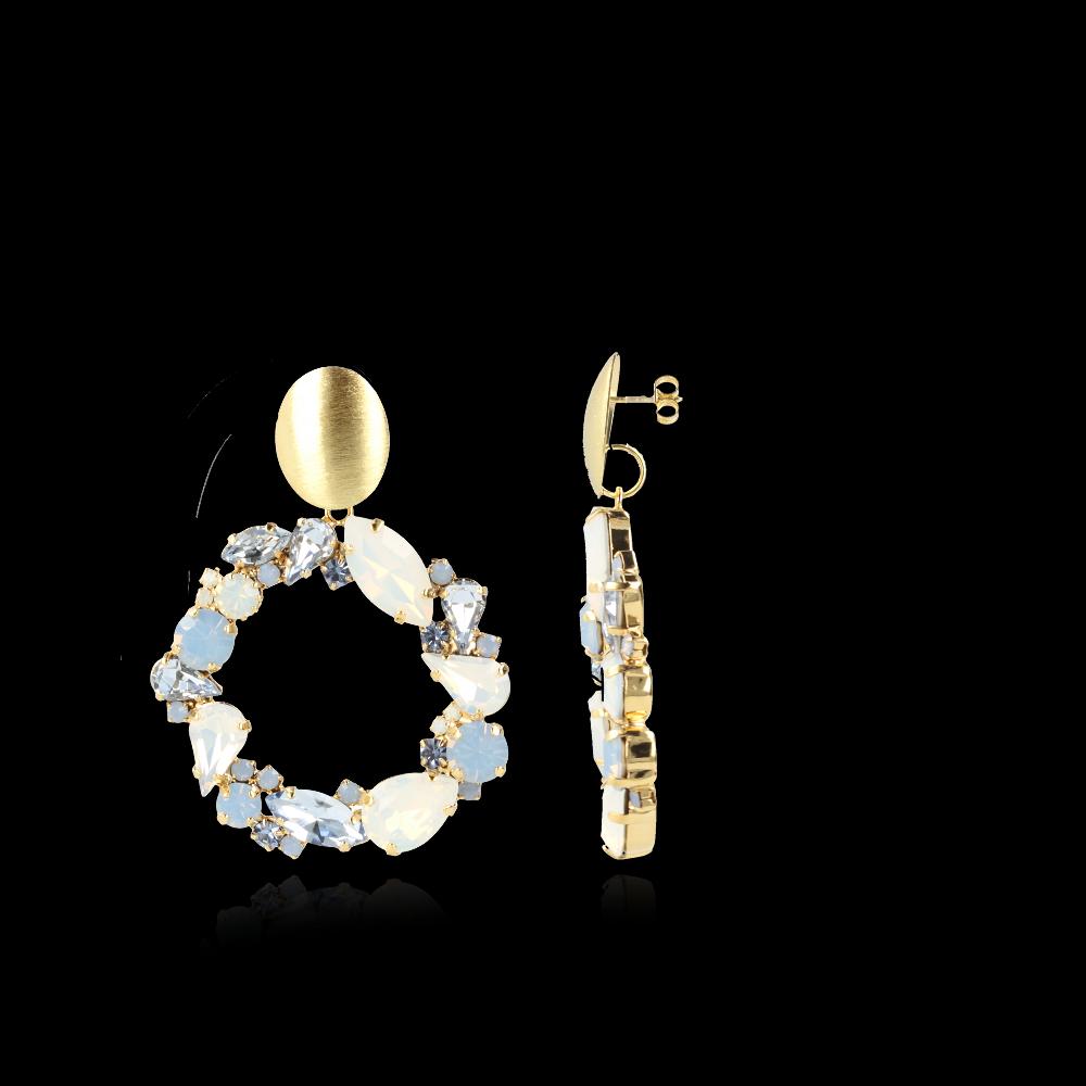 Lott. Gioielli Blauwe Oorbellen Strass Lynn Rond