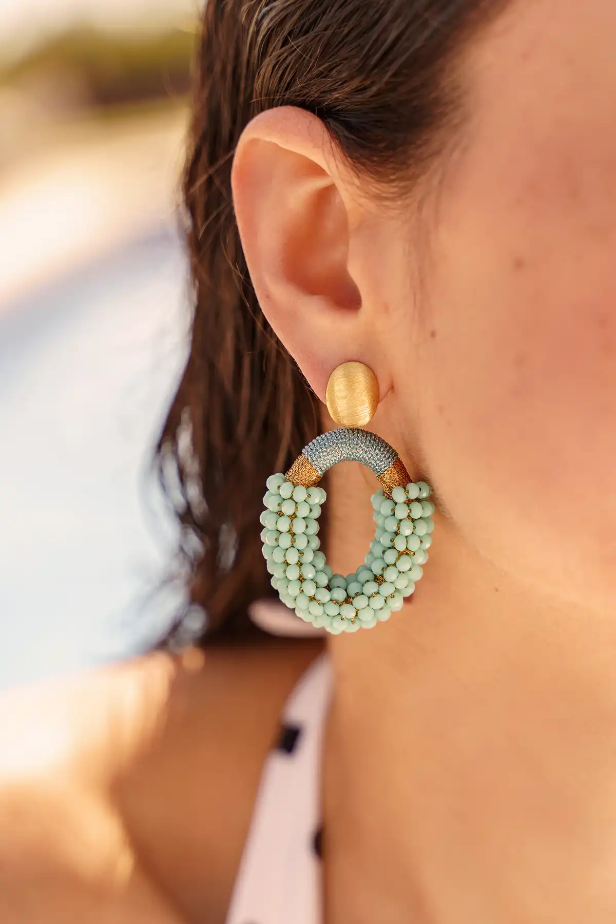 lott. gioielli Blauwe Oorbellen Yara Combi ovaal M