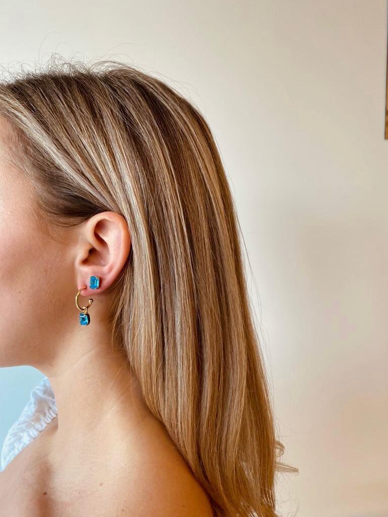 Lott. Gioielli Blauwe Strass Oorbellen Jill S