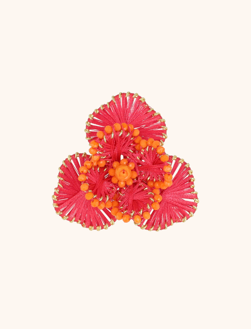 lott. gioielli Broche Aster Flower L - Fuchsia/Orange