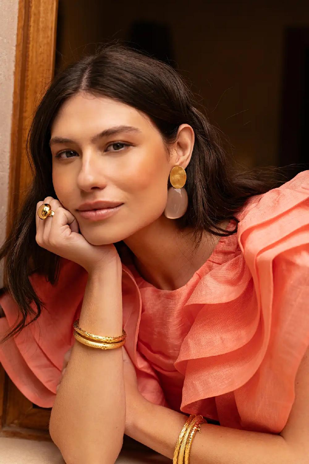 Lott. Gioielli Bruine Oorbellen Aurora Ovaal L