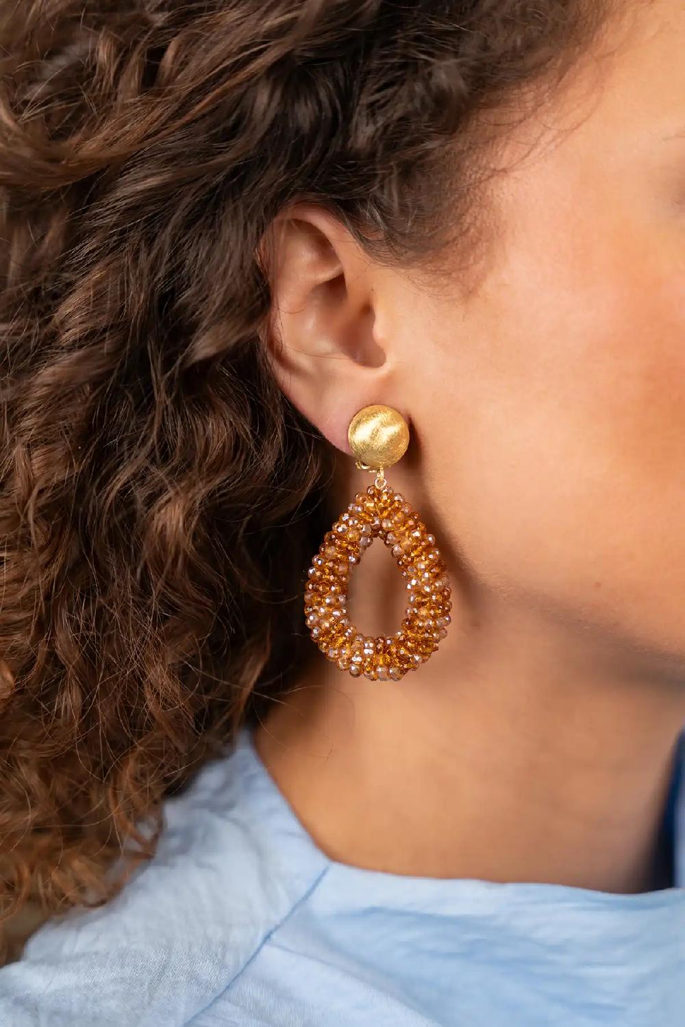 Lott. Gioielli Bruine Oorbellen Berry Drop L Clip