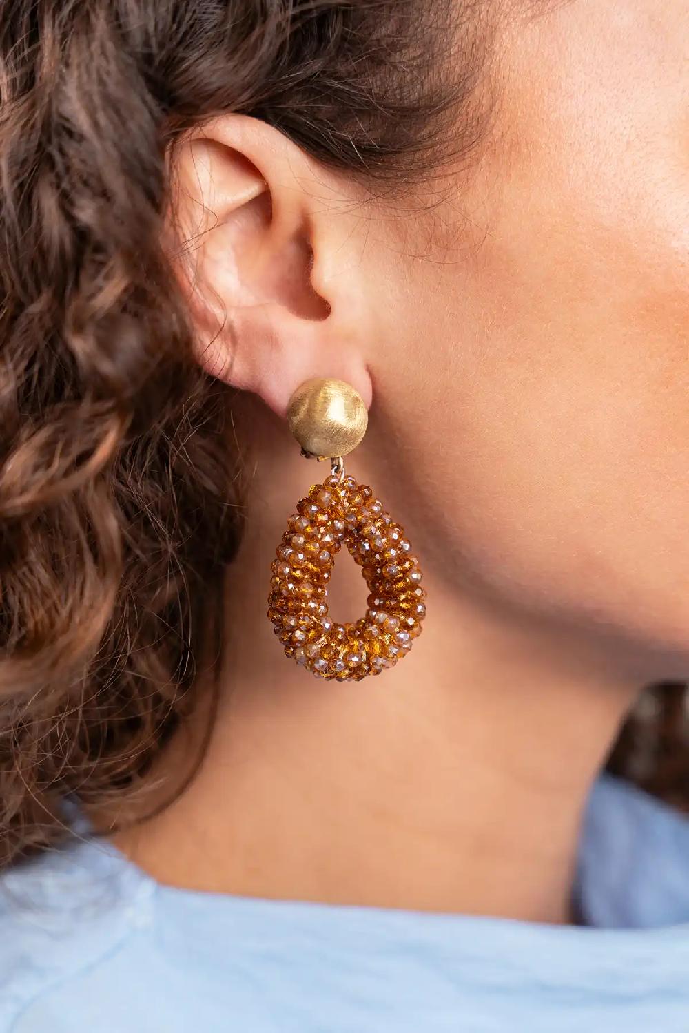 Lott. Gioielli Bruine Oorbellen Berry Drop S Clip