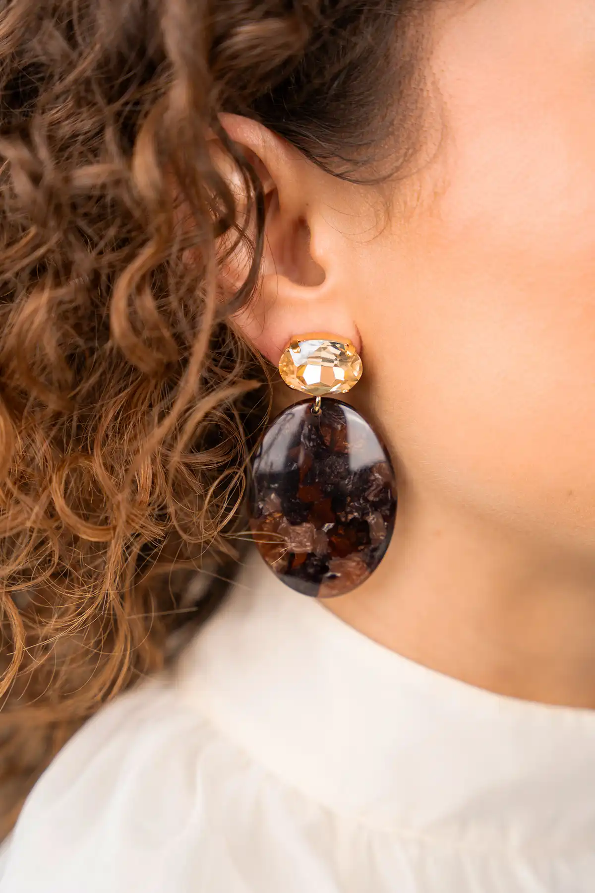 Lott. Gioielli Bruine Oorbellen Celia Bugle