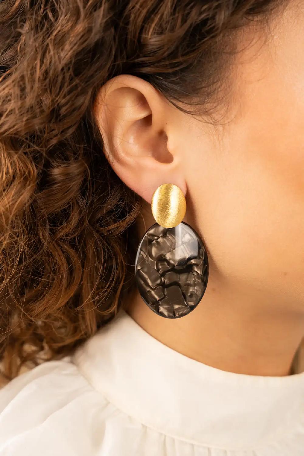 Lott. Gioielli Bruine Oorbellen Celia Ovaal L