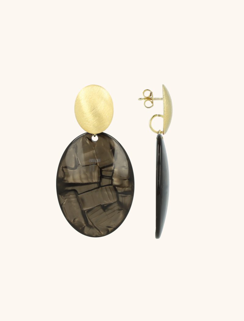 Lott. Gioielli Bruine Oorbellen Celia Ovaal L