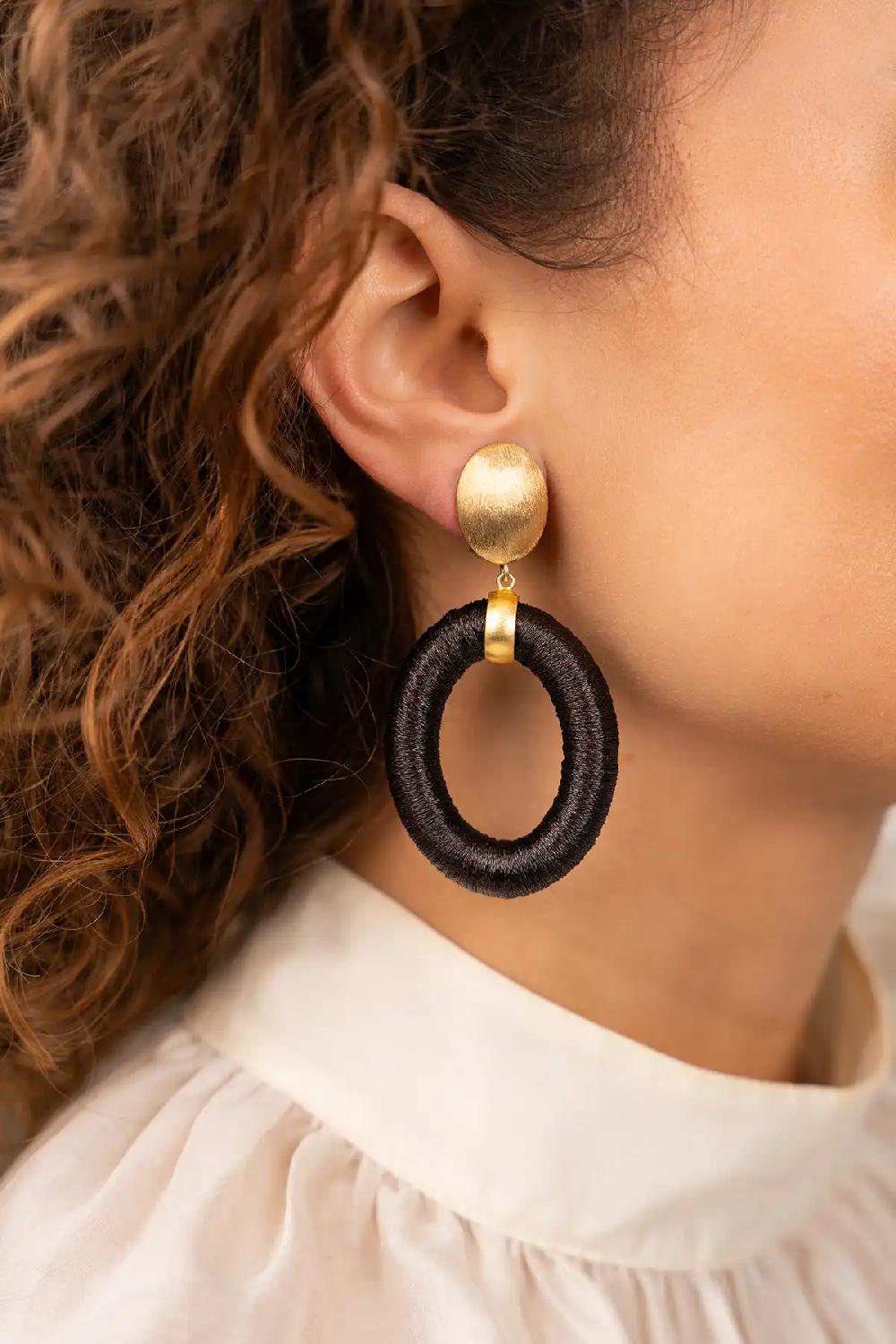 Lott. Gioielli Bruine Oorbellen Faye Ovaal L Clip