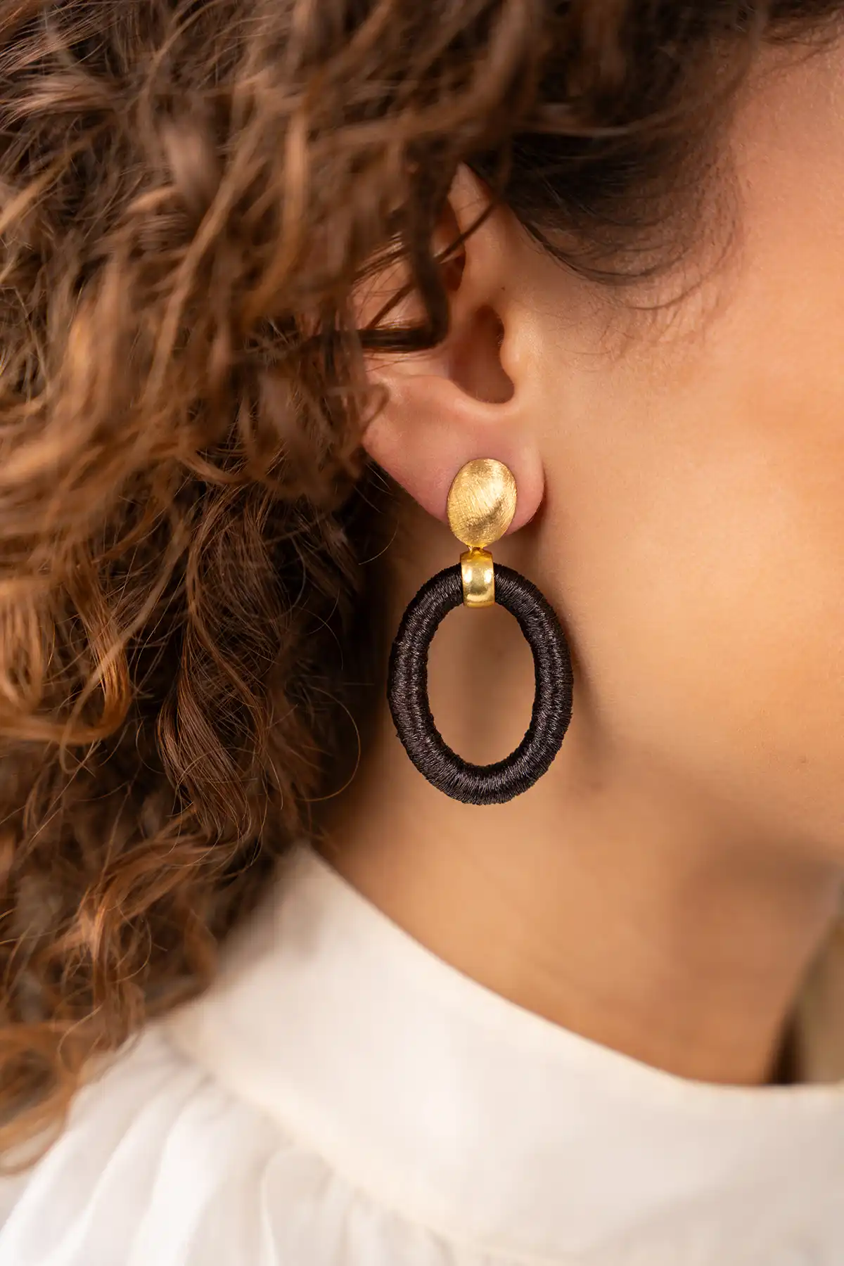 Lott. Gioielli Bruine Oorbellen Faye Ovaal S