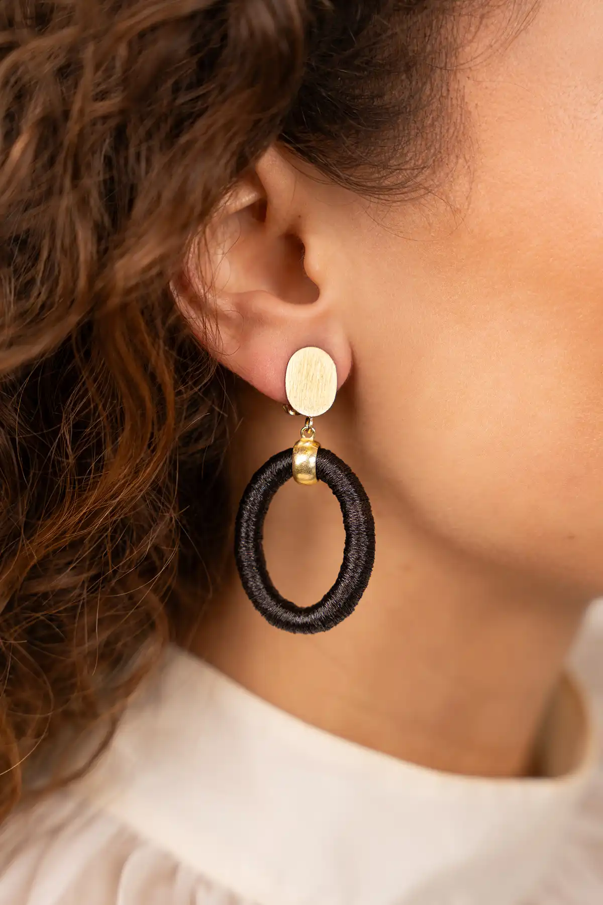 Lott. Gioielli Bruine Oorbellen Faye Ovaal S Clip