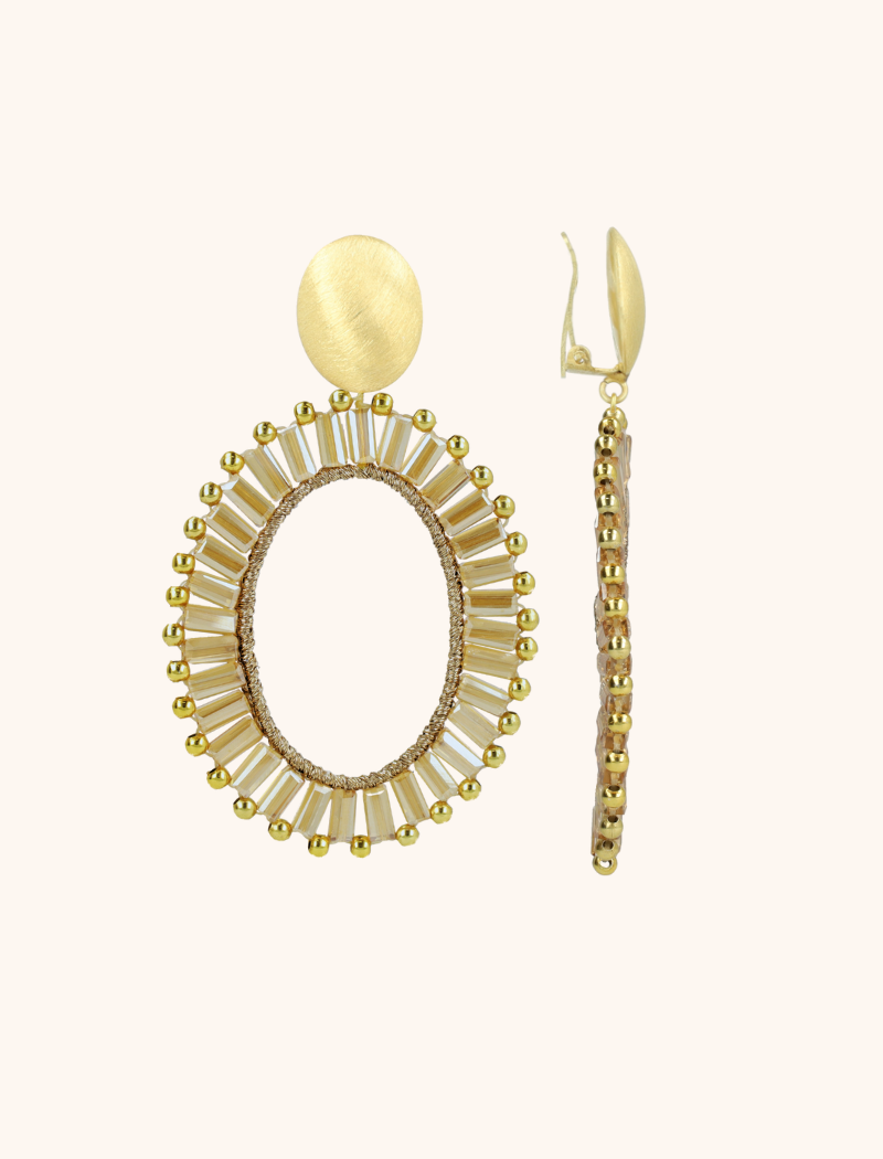 Lott. Gioielli Bruine Oorbellen Naomi Ovaal L Clip