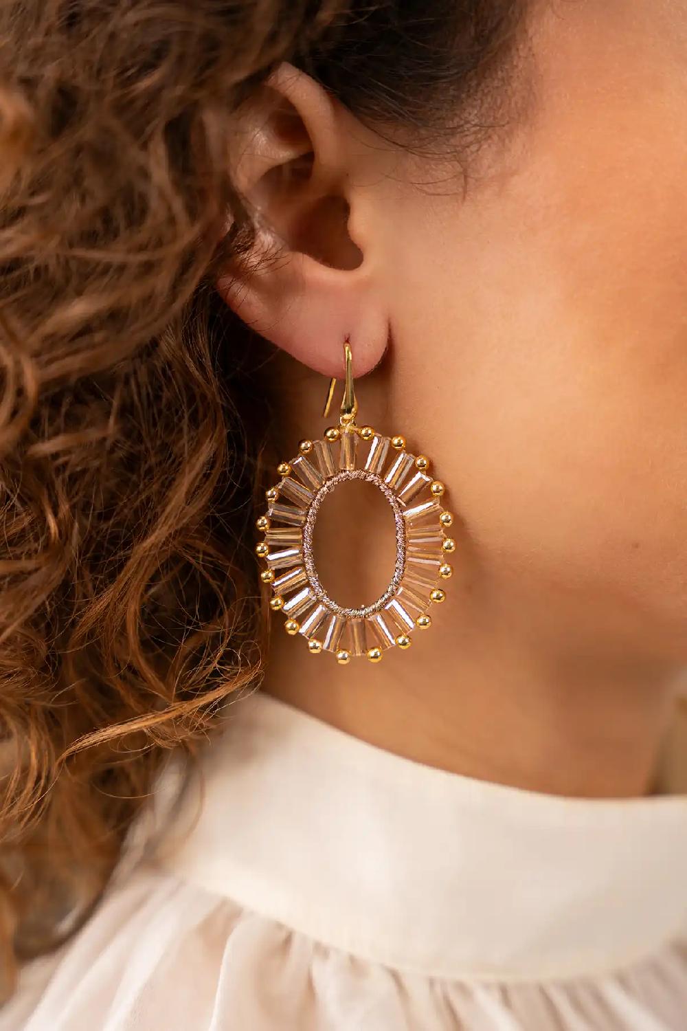 Lott. Gioielli Bruine Oorbellen Naomi Ovaal S