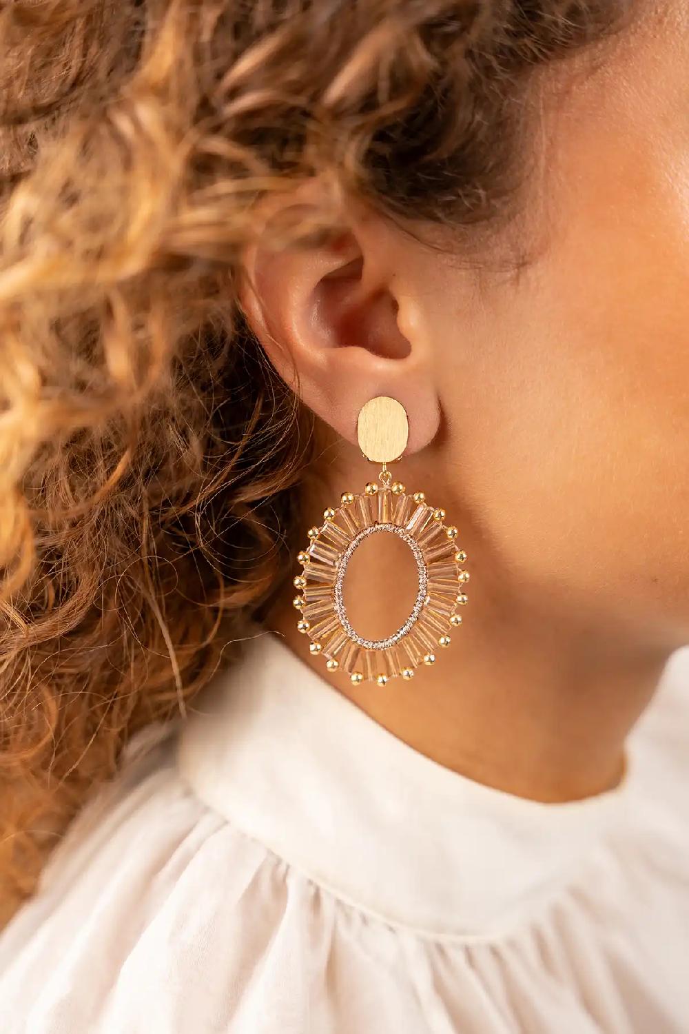 Lott. Gioielli Bruine Oorbellen Naomi Ovaal S Clip