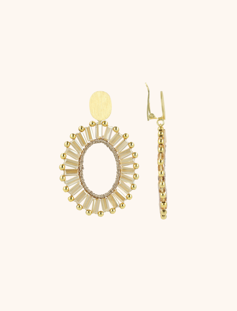 Lott. Gioielli Bruine Oorbellen Naomi Ovaal S Clip