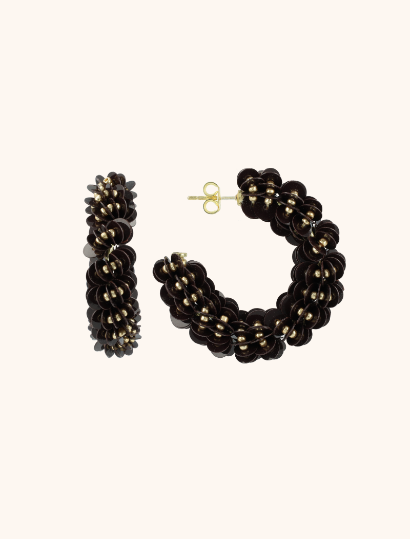 lott. gioielli Bruine oorbellen sequin creool M