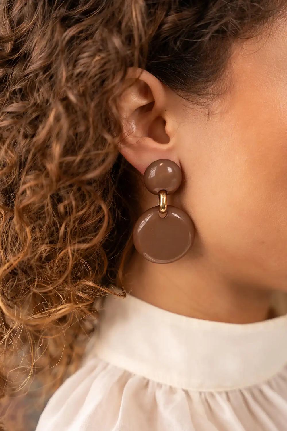 Lott. Gioielli Bruine Oorbellen Xenia Rond M