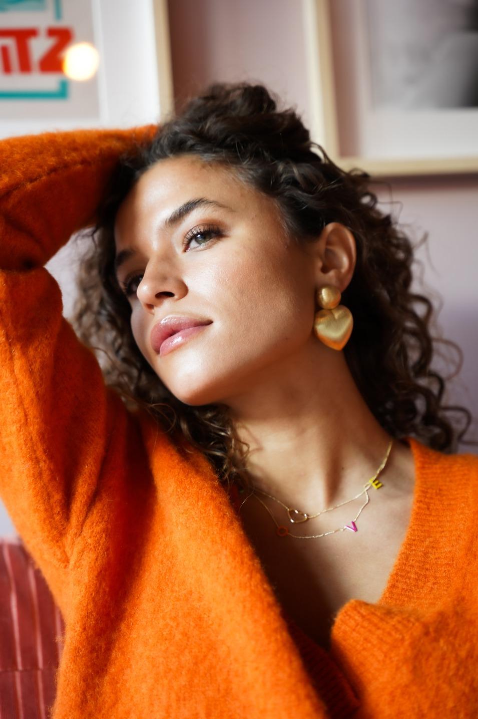 Lott. Gioielli Brushed Classic Oorbellen Hart L