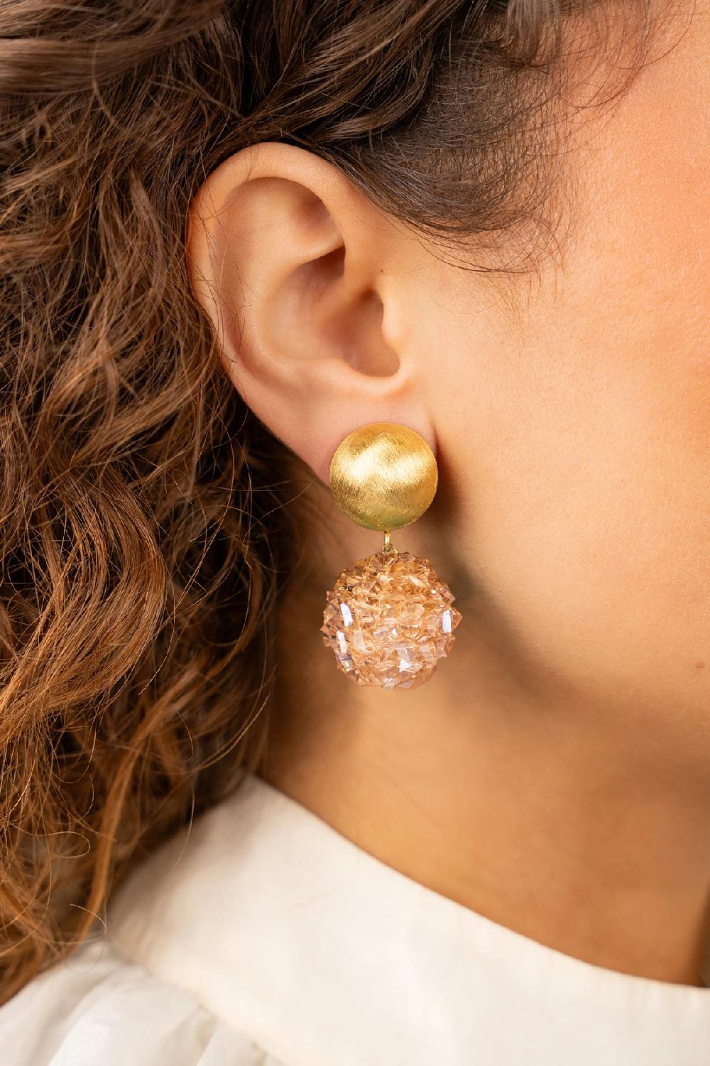 Lott. Gioielli Champagne Oorbellen Globe L Raw Clip