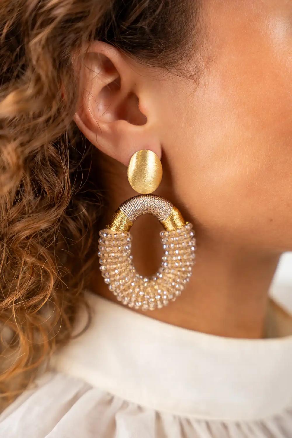 Lott. Gioielli Champagne Oorbellen Yara Ovaal L