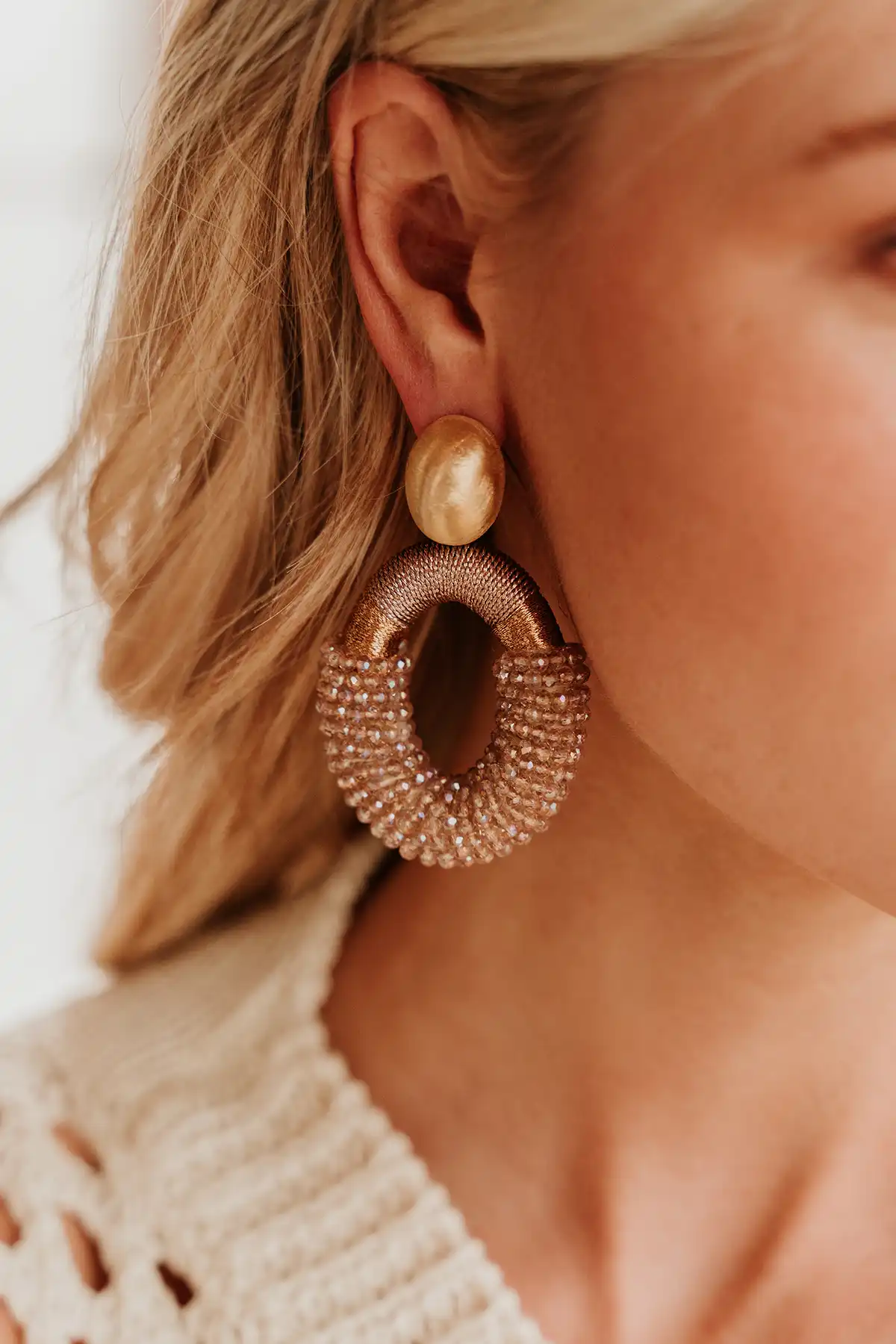 Lott. Gioielli Champagne Oorbellen Yara Oval L