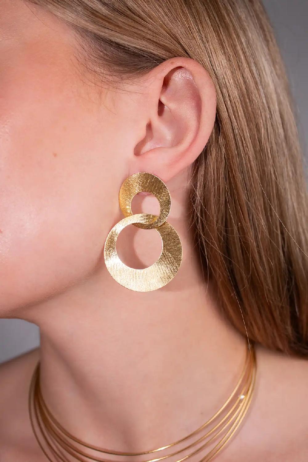 Lott. Gioielli Classic Dubbel Charm Satin Oorbellen