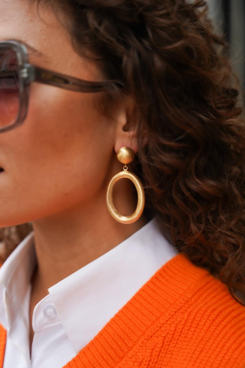 Lott. Gioielli Classic Oorbellen Hoop Ovaal Brushed