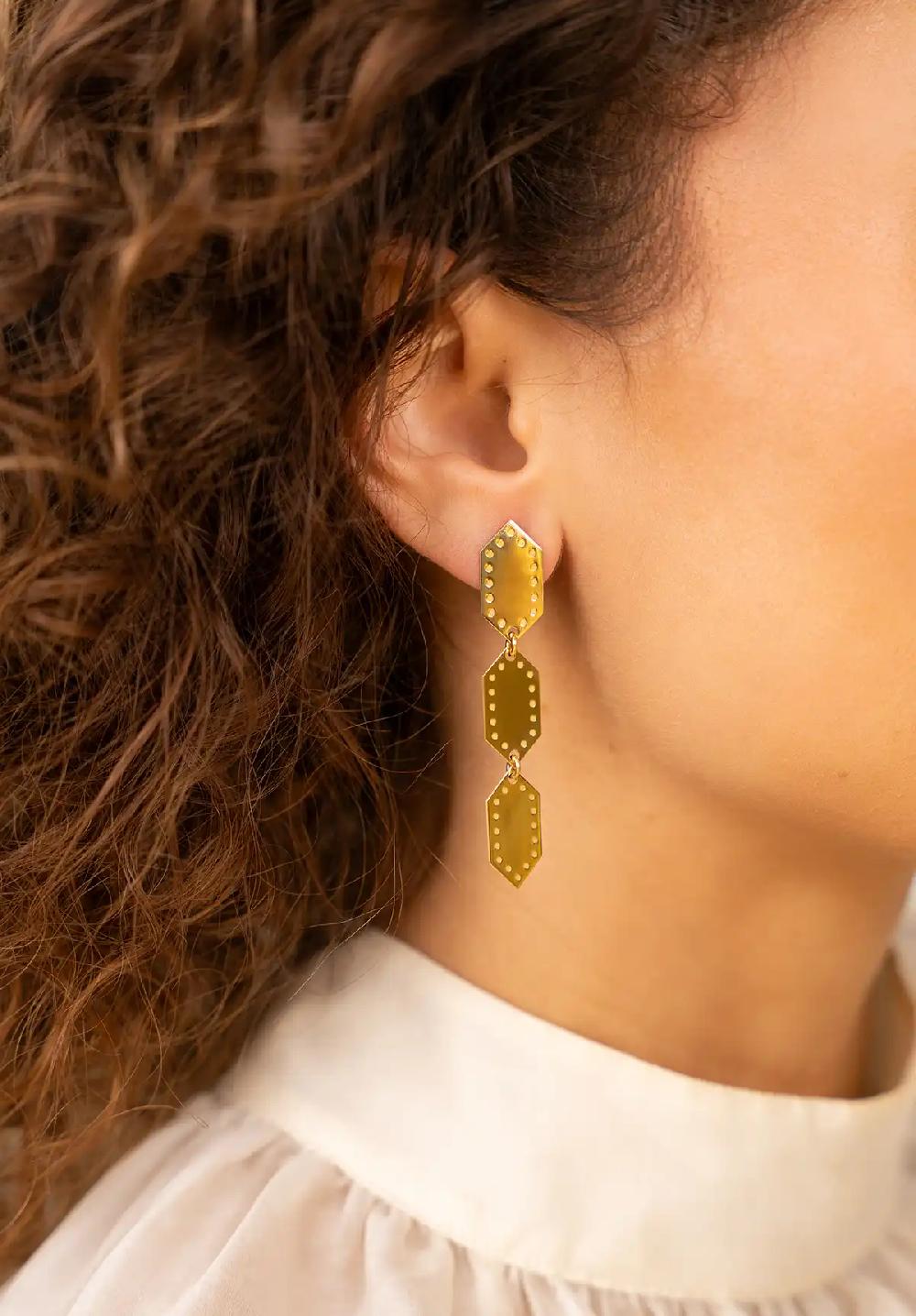 Lott. Gioielli Classic Oorbellen Tripple Hexagon